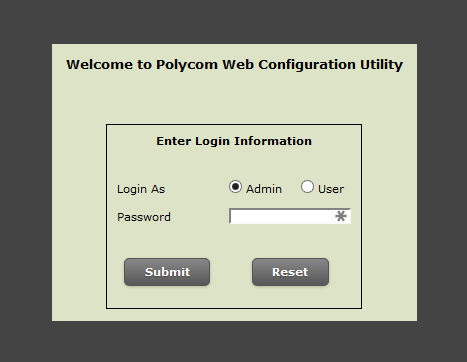 Login Web interface