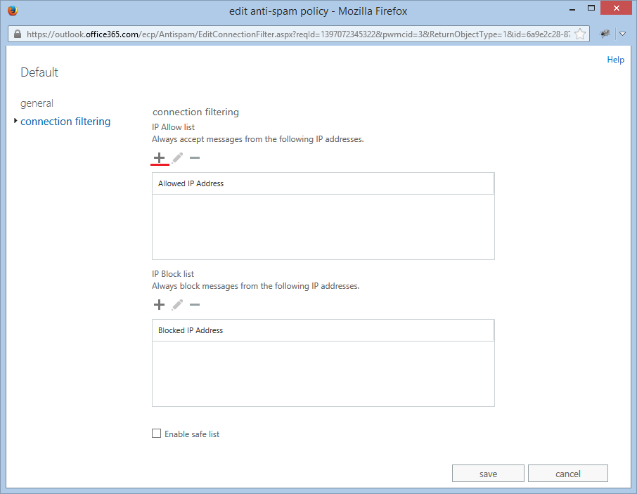 How to Add IPs to Office 365 Exchange Online Connection Filtering